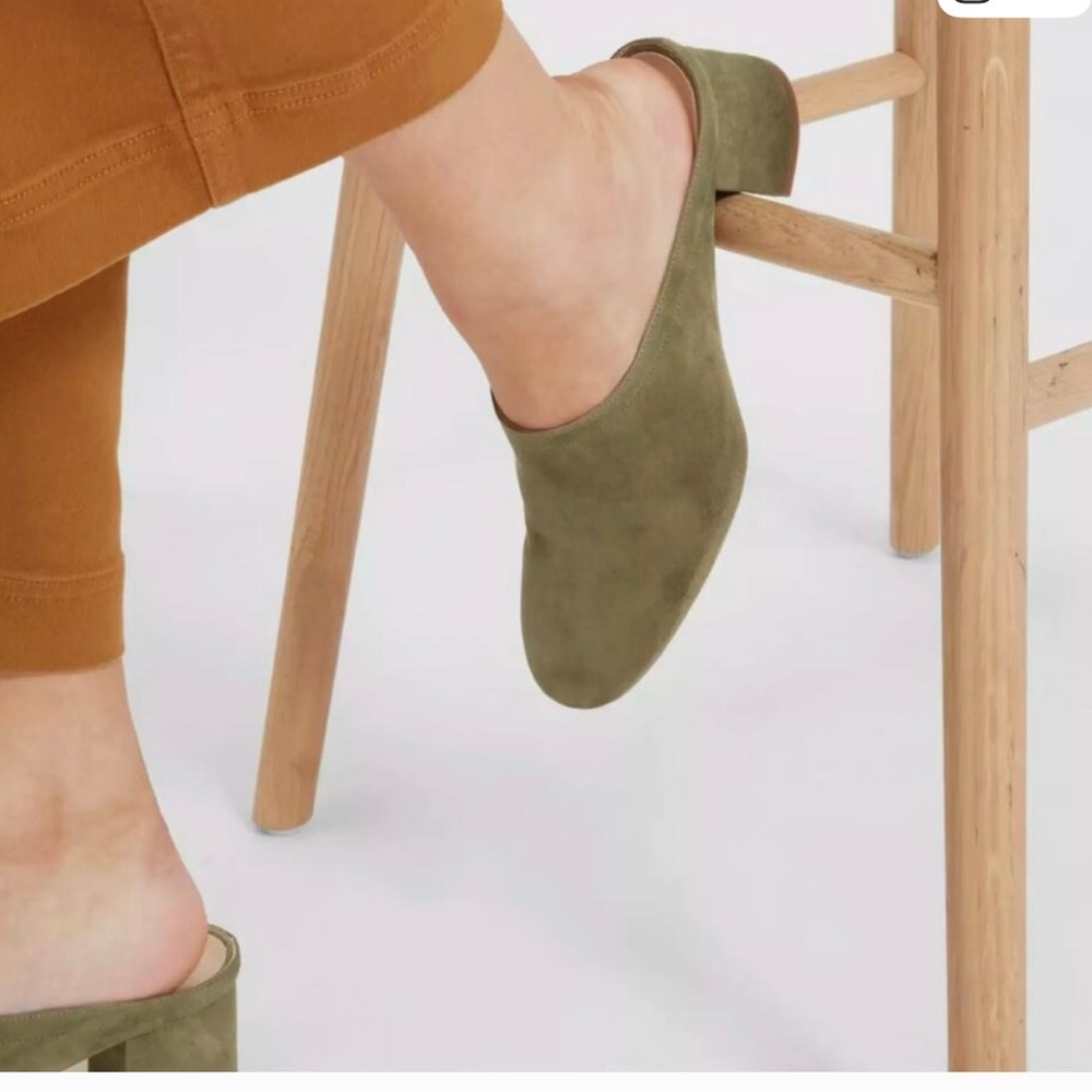 Everlane Green Suede Mules - Picture 2 of 6